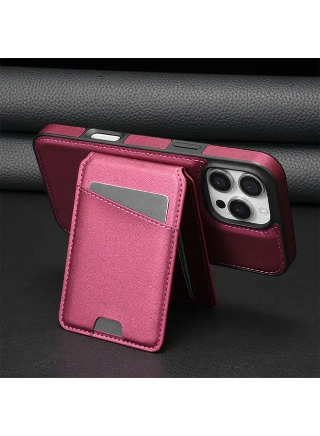 Burgundy Detachable Split Flip Case For iPhone 11 Pro Max With Magnetic Wireless Charging And Card Holder - Image 3